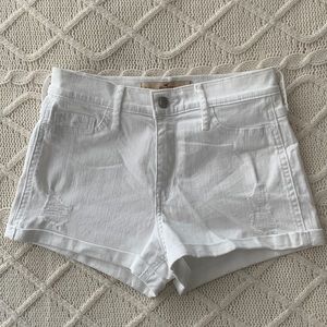 Hollister White High Rise Denim Shorts